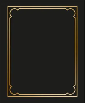 Vintage linear thin line geometric shape art deco retro design frame badge Stock Illustration