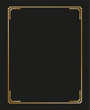 Vintage linear thin line geometric shape art deco retro design frame badge Stock Illustration