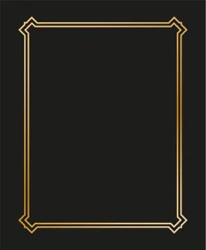 Vintage linear thin line geometric shape art deco retro design frame badge Stock Illustration