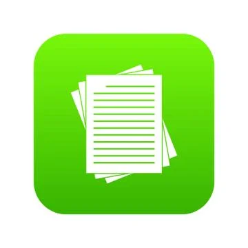 Vintage lined papers icon digital green Stock Illustration