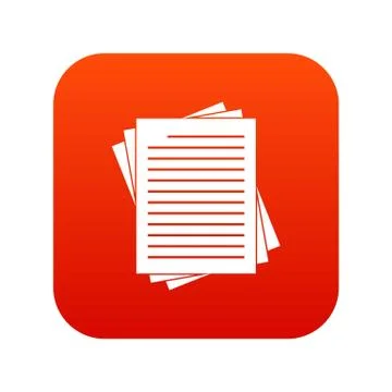Vintage lined papers icon digital red Stock Illustration
