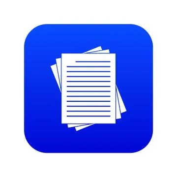 Vintage lined papers icon digital blue Stock Illustration