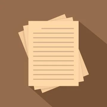 Vintage lined papers icon, flat style イラスト素材