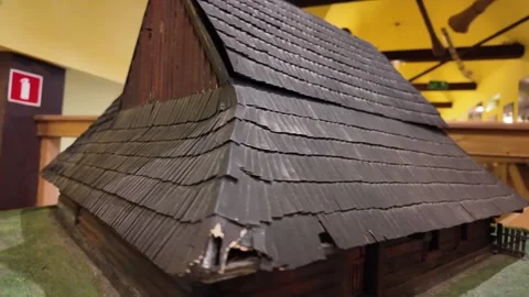 Vintage Log Cabin Exhibit 库存影片 335008753