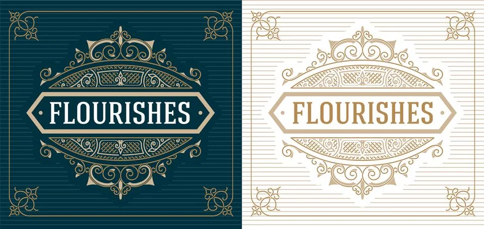 Vintage logo and frame template Stock Illustration