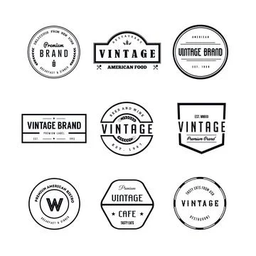 Vintage Logo Badge Vector Set Stock Illustration