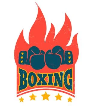 Vintage logo for boxing. Stock Illustration