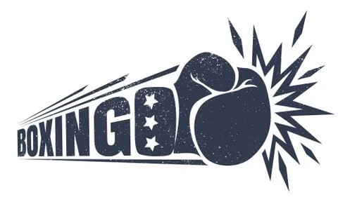 Vintage logo for boxing. Stock Illustration