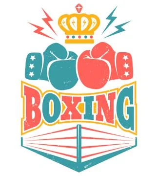 Vintage logo for a boxing Illustrazione stock