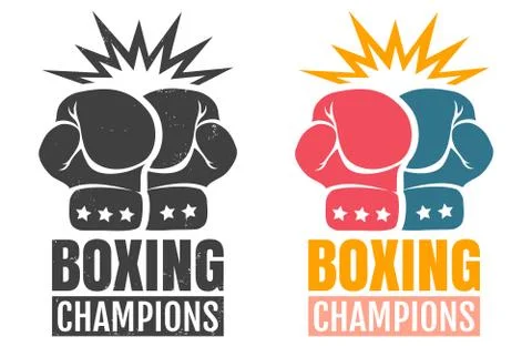 Vintage logo for boxing. Stock Illustration
