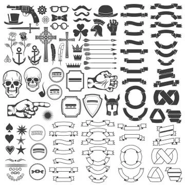 Vintage logo elements Stock Illustration