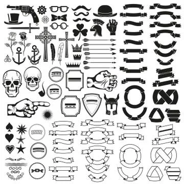 	Vintage logo elements set Stock Illustration