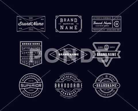 VINTAGE LOGO, INSIGNIA & BADGE SET Stock Illustration