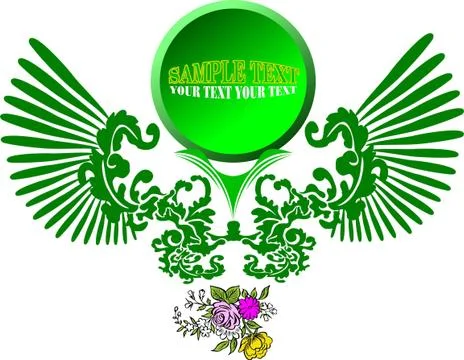 Vintage logo with rose image. Vector; Stock Illustration