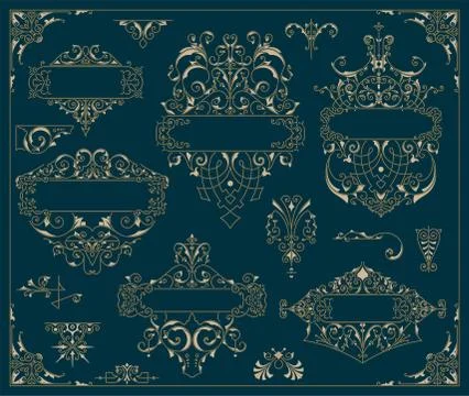 Vintage logos and elements. vector template. Illustrazione stock