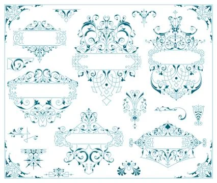 Vintage logos and elements. vector template. Stock Illustration