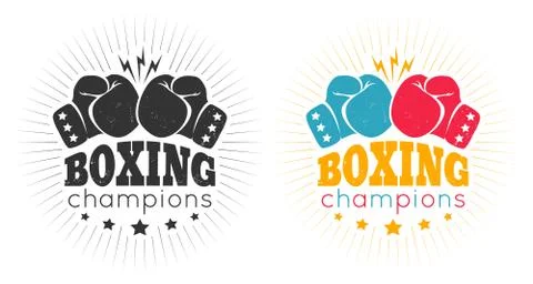 Vintage logos for a boxing Stock Illustration