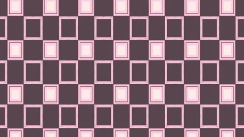 Vintage Looping Checker Pattern with Pink Framed Rectangles on Mauve Background Stock Footage 314059385