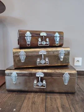 Vintage Luggage Stack A Charming Touch of Nostalgia for Your Home and Lifestyle Stock Photos