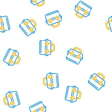 Vintage lunchbox vector seamless pattern color Illustrazione stock