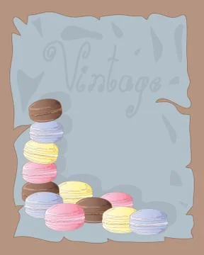 Vintage macarons Stock Illustration