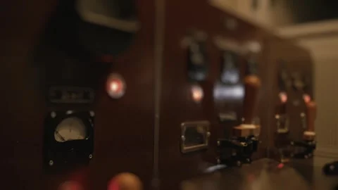 Vintage machine control panel showing fluctuations Stock Footage 321826605