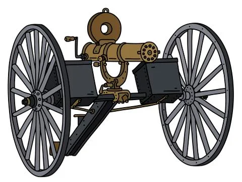 The vintage machine gun Stock Illustration