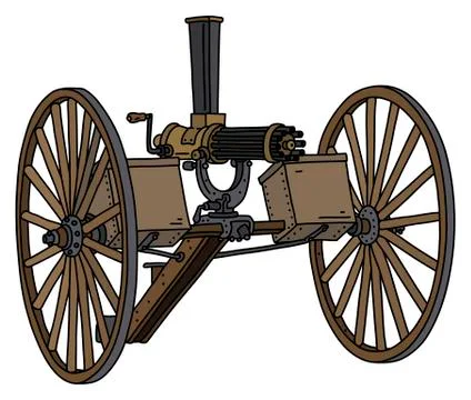 The vintage machine gun Stock Illustration