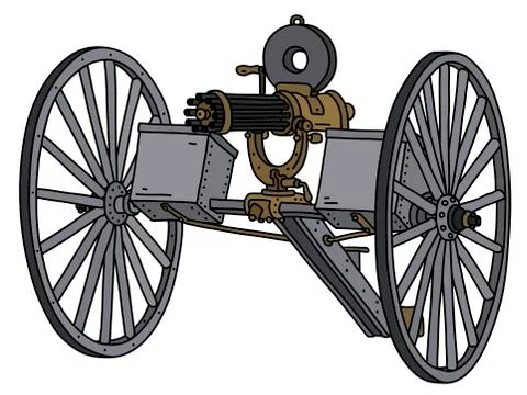 The vintage machine gun Stock Illustration