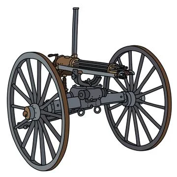 The vintage machine gun Stock Illustration
