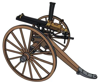 The vintage machine gun Stock Illustration