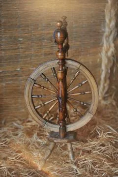 Vintage machine tool - spindle, a device for hand spinning yarn Foto stock