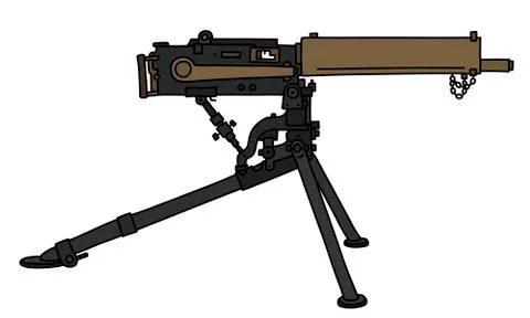 The vintage machinegun Stock Illustration
