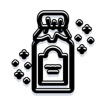 Vintage magic elixir bottle with floating particles Stock Illustration