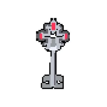 Vintage magic key pixel art vector illustration Stock Illustration