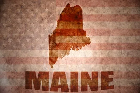 Vintage maine map 스톡 일러스트