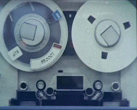 VINTAGE MAINFRAME COMPUTER BUTTONS, REELS AND LIGHTS (Archive Footage) Stock Footage 92351824