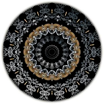 Vintage mandala pattern. Vector ornamental greek floral background. Patterned 스톡 일러스트