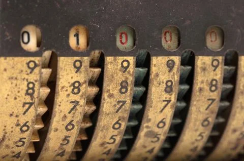 Vintage manual adding machine isolated - 1000 Stock Photos