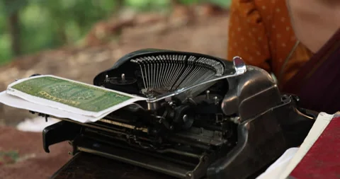 Vintage Manual Typewriter Stock Footage 320354997