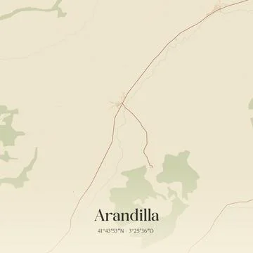 Vintage map of Arandilla, Spain. Stock Illustration