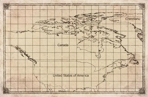 Vintage Map Of Canada With Provincial Boundaries On Retro Paper Background Stock Illustration