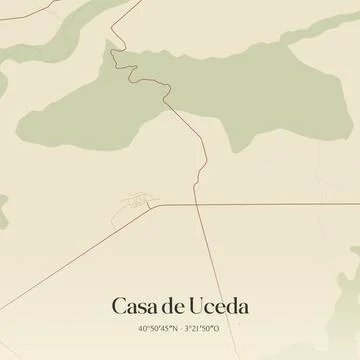 Vintage map of Casa de Uceda, Spain. Stock Illustration