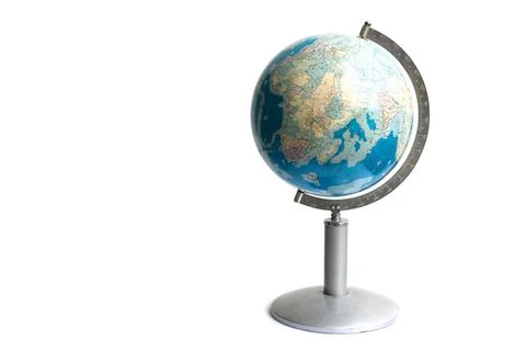 Vintage map of the globe world map isolated on white background , objects cop Stock Photos