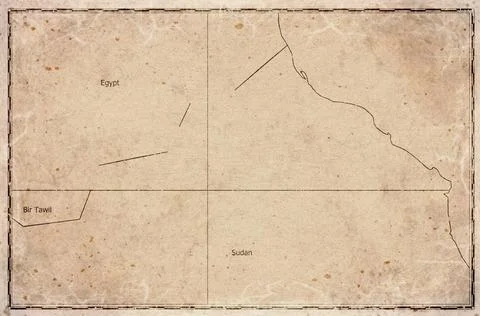 Vintage Map Of Halaib Triangle On Retro Paper Background Stock Illustration