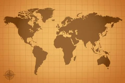 Vintage map illustration Stock Illustration