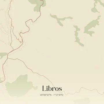 Vintage map of Libros, Spain. 스톡 일러스트