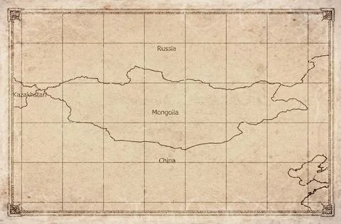 Vintage Map Of Mongolia With Provinces On Retro Paper Background Stock Illustration
