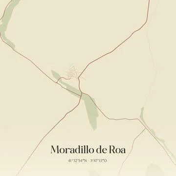 Vintage map of Moradillo de Roa, Spain. Stock Illustration