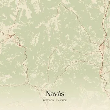 Vintage map of Navas, Spain. Stock Illustration